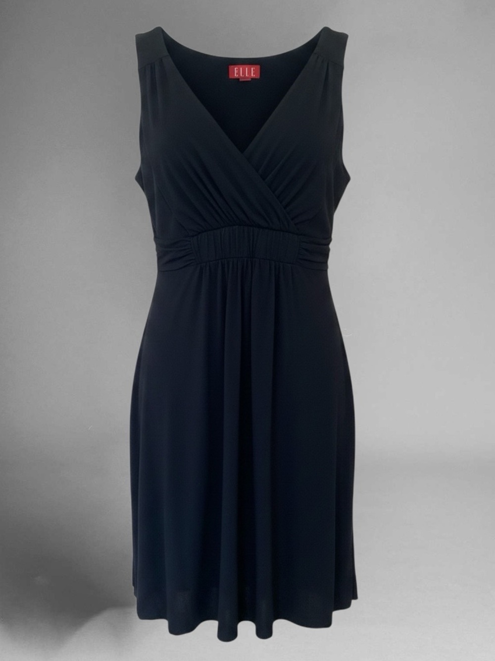 Elle Black Sleeveless V-Neck Midi Dress